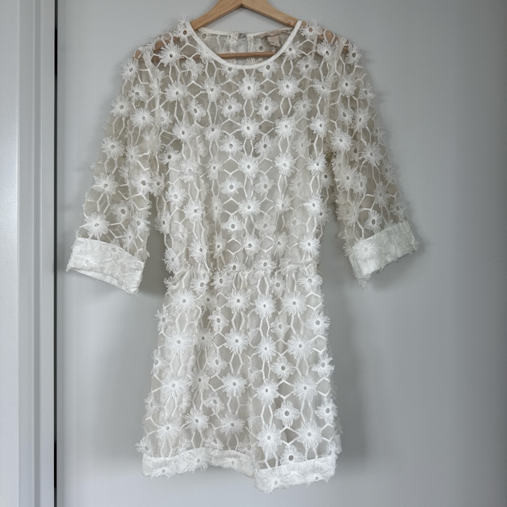 H&M White Lace Jumpsuit